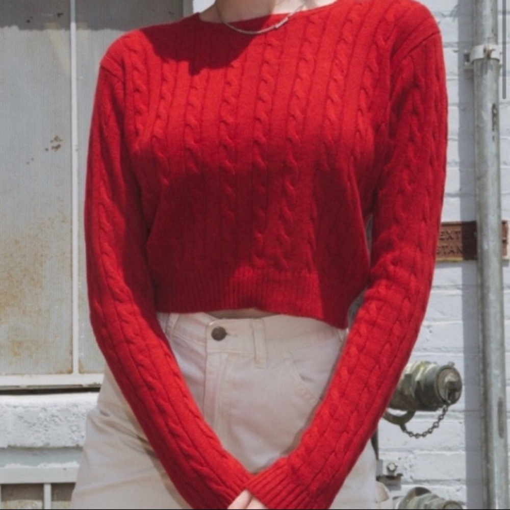 brandy melville red olsen sweater